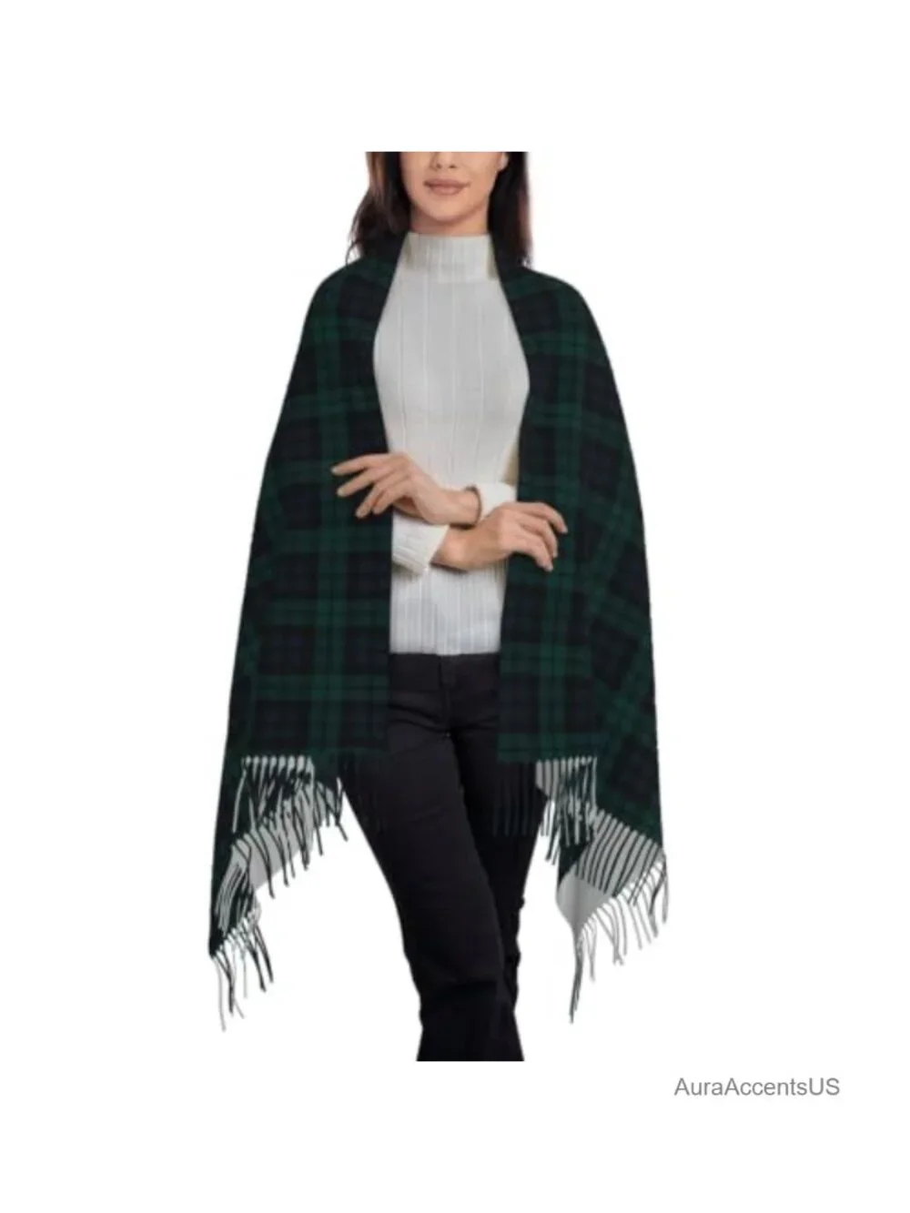 Viscose Plaid Wrap Scarf Shawl Large 78x28 Cashmere Feel